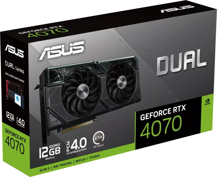 ASUS Dual GeForce RTX 4070, DUAL-RTX4070-12G, 12GB GDDR6X, HDMI, 3x DP