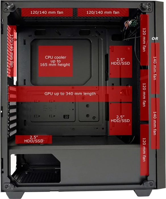 LC-Power Gaming 706B Destiny_X, Glasfenster