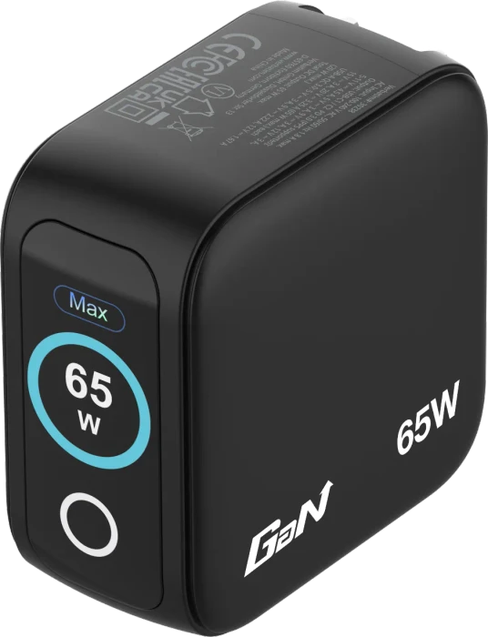 Verbatim Mini-GaN-Ladegerät mit Display 65W 3-Port schwarz