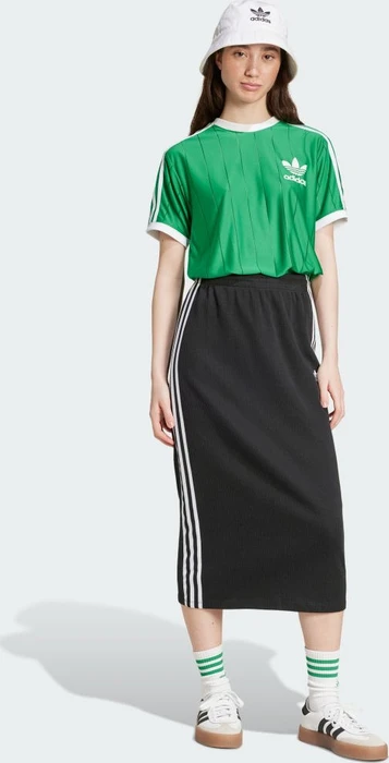adidas Adicolor 3-Streifen Pinstripe T-Shirt kurzarm grün (Damen)