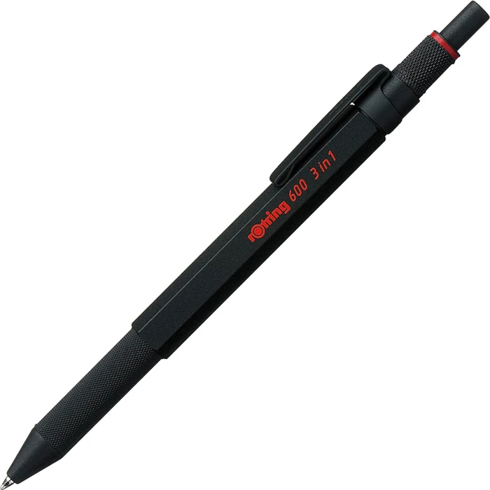 rOtring 600 3-in-1 Multi Pen Druckbleistift und Kugelschreiber schwarz/rot