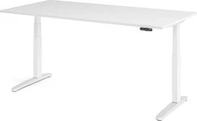 Hammerbacher Ergonomic Aktiv XBHM12 elektrisch höhenverstellbarer Sitz-Steh-Schreibtisch 200x100cm weiß/weiß
