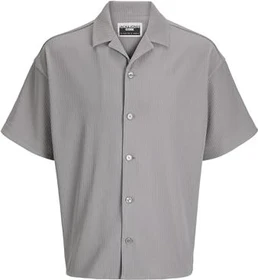 Jack & Jones Wide Fit Hemd kurzarm gray flannel (Herren)