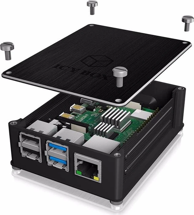 RaidSonic Icy Box Gehäuse für Raspberry Pi 4, schwarz – Bild 2 von 4