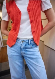 Street One Studio V-Neck und Knopfleiste Weste torch red (Damen)