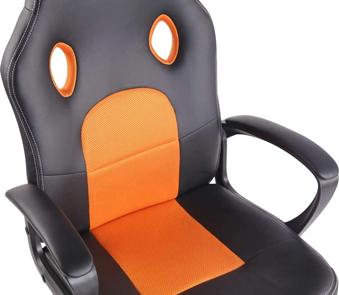 CLP Elbing Kunstleder Bürostuhl, schwarz/orange