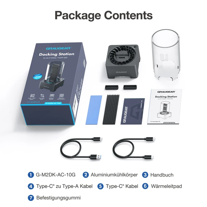 Graugear G-M2DK-AC-10G, M.2 NVMe Dockingstation, USB-C 3.1
