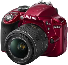 Nikon D3300 rot mit Objektiv AF-S DX 18-55mm 3.5-5.6 G II VR