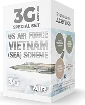 AK-Interactive 3rd Gen Acrylic Colors US Air Force Vietnam (SEA) Scheme Farbset, 4-tlg.