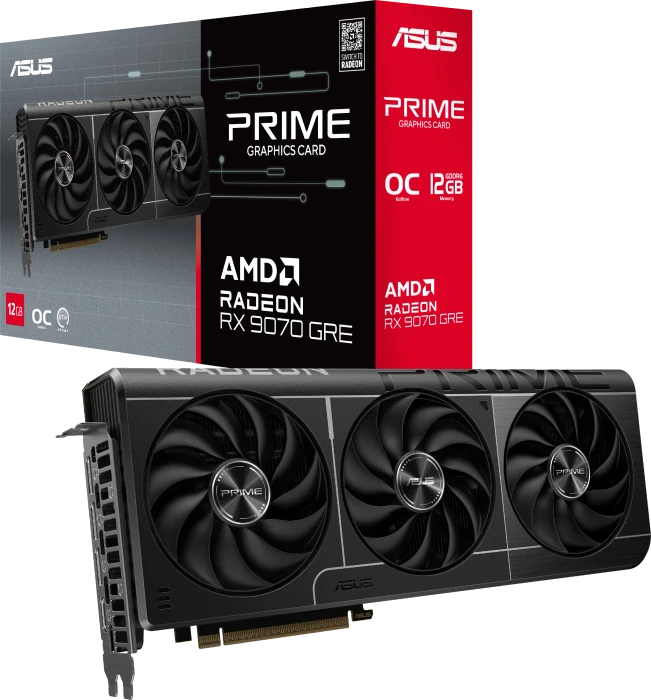 ASUS Prime Radeon RX 9070 GRE OC, PRIME-RX9070GRE-O12G, 12GB GDDR6, HDMI, 3x DP