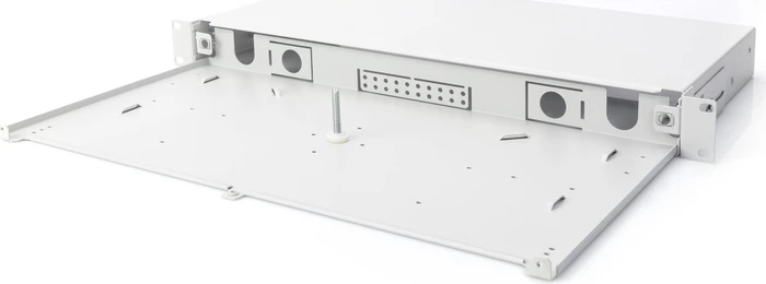 Digitus LWL/Glasfaser Spleißbox, Schnellverschluss, ausziehbar, 1HE, grau