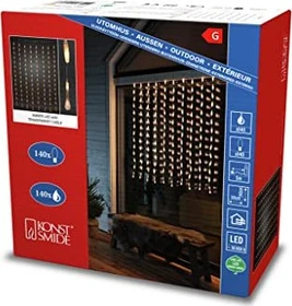 Konstsmide Lichtervorhang Tropfen LED 140x bernstein