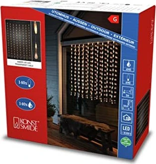 Konstsmide Lichtervorhang Tropfen LED 140x bernstein