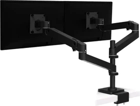 Ergotron LX Pro Dual Monitor Arm, hohe Säule, Tischhalterung, C-Klemme schwarz