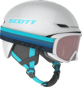 Scott Keeper 2 + Jr. Witty Brille Combo Helm pearl white/breeze blue (Junior)