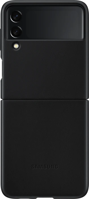 Samsung Leather Cover für Galaxy Z Flip 3 schwarz