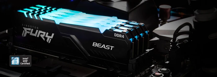 Kingston FURY Beast RGB UDIMM 16GB Kit, DDR4-3200, CL16-18-18, 1RX8