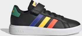 adidas Grand Court Court Elastic Lace and Top Strap core black/lucid blue/court green (Junior)