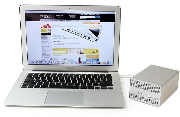 StarTech Dual SATA III Thunderbolt Festplattengehäuse mit Lüfter, 2x Thunderbolt 1