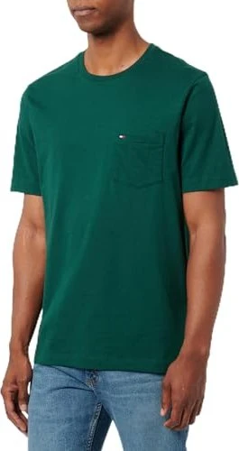 Tommy Hilfiger Regular Fit mit Brusttasche T-Shirt kurzarm ornamental green (Herren)