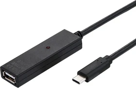 Value USB 3.0 aktives Verlängerungskabel, USB-C [Stecker] auf USB-A [Buchse], 20m schwarz