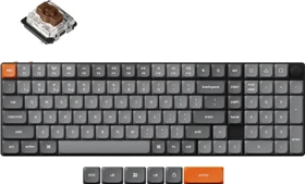 Keychron K17 Max, grau, LEDs RGB, Gateron LOW PROFILE 2.0 BROWN, USB/Bluetooth, US