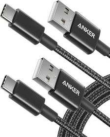 Anker USB Adapterkabel, USB-A [Stecker] auf USB-C [Stecker], schwarz, 1.8m, 2er-Pack (AK-B8173011)