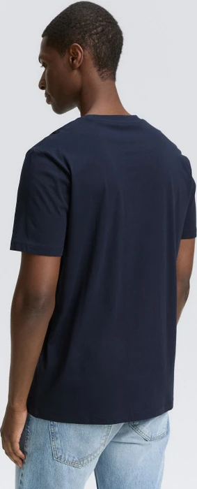 Tom Tailor Basic mit Logo-Print T-Shirt kurzarm midnight navy blue (Herren)