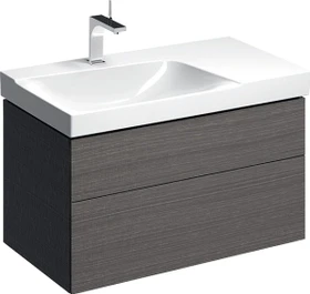 Geberit Xeno² Unterschrank für Waschtisch 88x53x46.2cm, 2 Schubladen, Ablagefläche rechts, sculturagrau