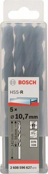 Bosch Professional HSS-R Spiralbohrer, 10.7x94x142mm, 5 Stück