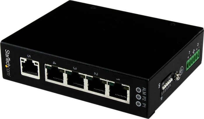 StarTech IES Industrial Railmount Gigabit Switch, 5x RJ-45