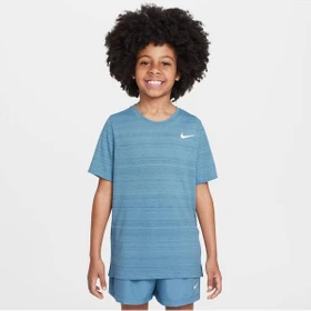 Nike Dri-FIT Miler Funktionsshirt kurzarm smoky blue (Junior)