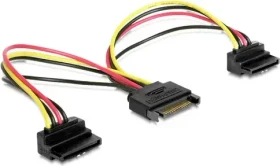 DeLOCK SATA-Stromadapter 15-Pin [SATA] auf 2x 15-Pin gewinkelt [SATA] (60128)