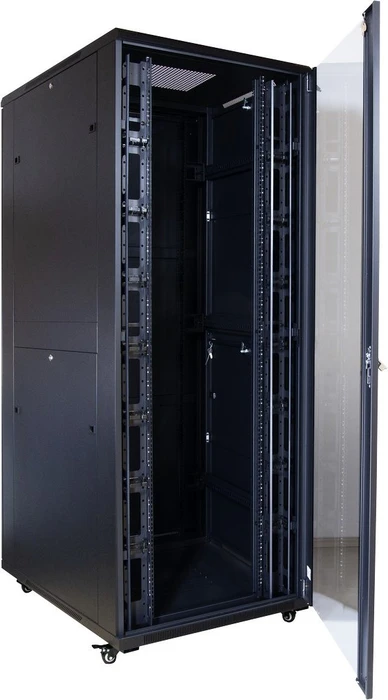 Inter-Tech SNB-8142 Serverschrank 42HE, Glastür, IP20, RAL 9005, 1000mm tief
