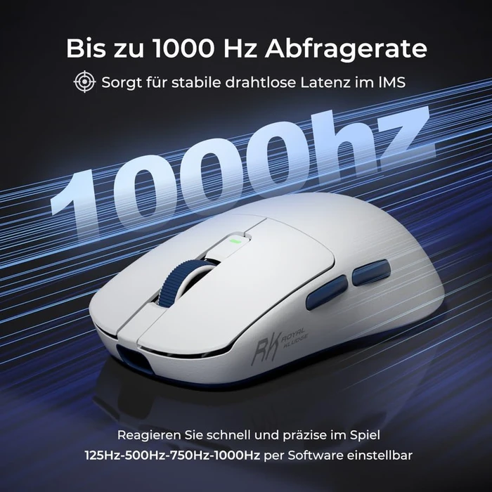 RK Royal Kludge M30 Wireless Gaming Mouse, weiß/blau, USB/Bluetooth