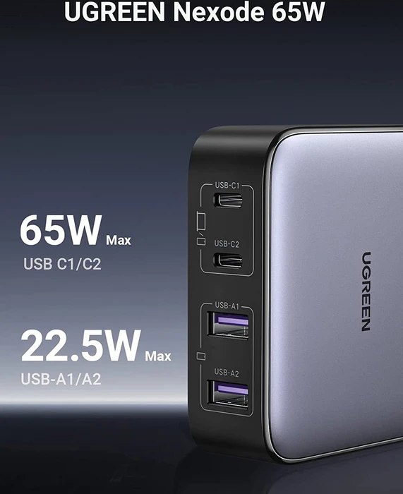 Ugreen Nexode 65W Desktop Charger schwarz/silber