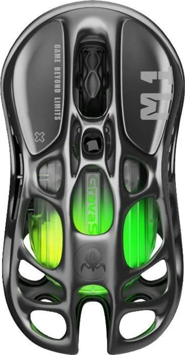 GravaStar Mercury M1 Pro Wireless Gaming Mouse, Gunmetal Grey, USB/Bluetooth