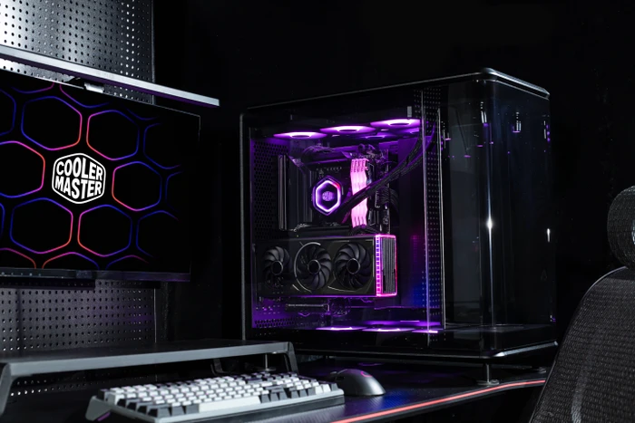 Cooler Master MasterFrame 360 Panorama, schwarz, Glasfenster