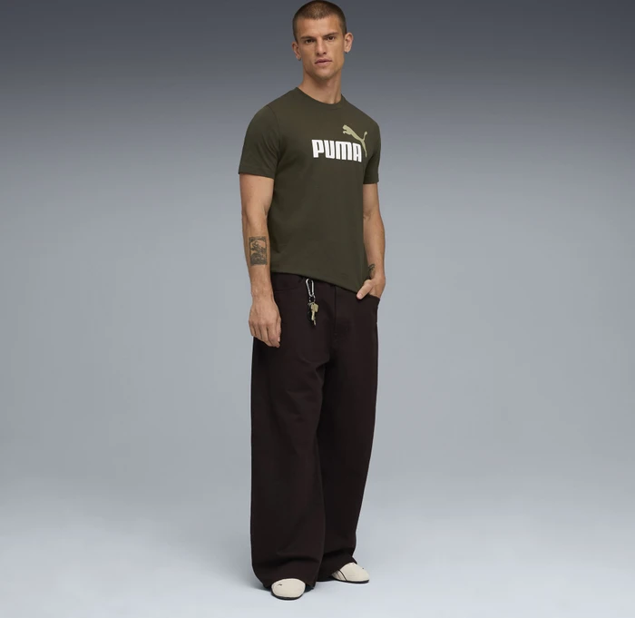 Puma Essentials 2 Colour No. 1 Logo T-Shirt kurzarm dark olive (Herren)