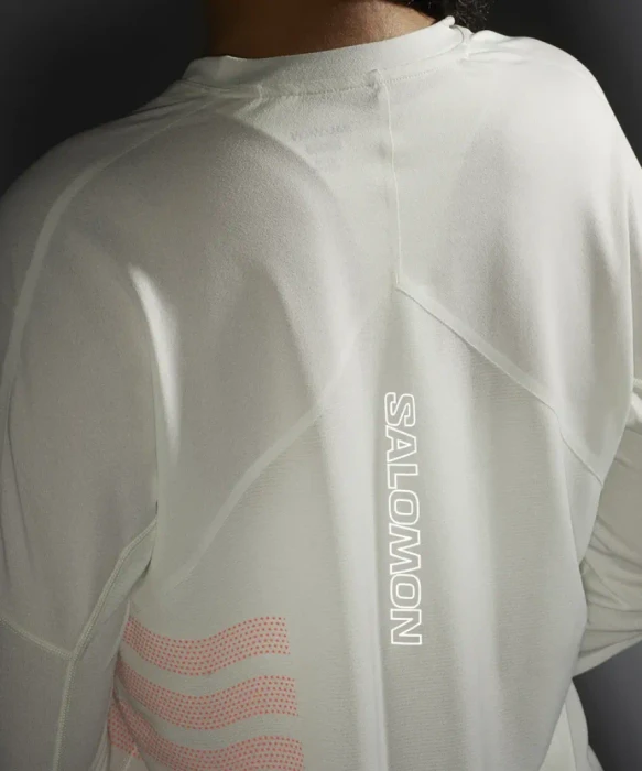 Salomon Sense Aero Graphic Laufshirt langarm icicle/neon flame (Damen)