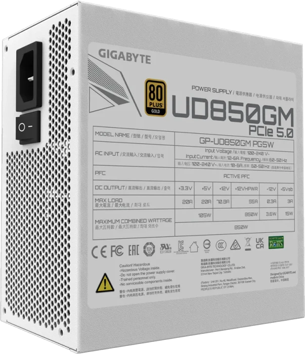 GIGABYTE UD850GM PG5W 850W, ATX 3.0