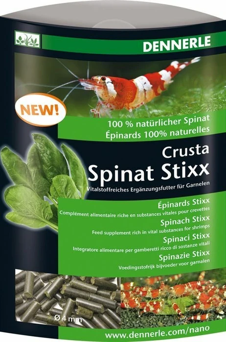 Dennerle Crusta Spinat Stixx Ergänzungsfutter für Garnelen, 30g (5854)