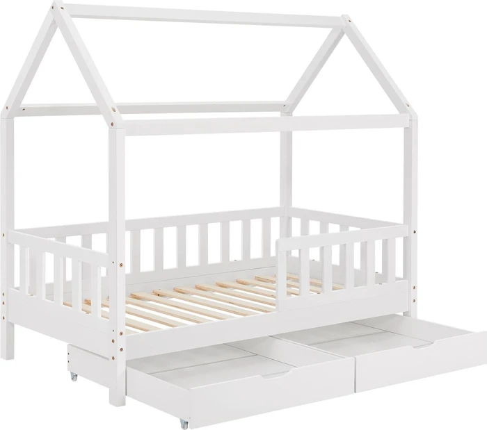 Juskys Marli Kinderbett mit Bettkasten 80x160cm weiß