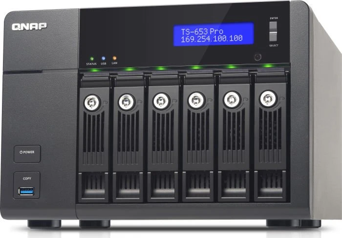 QNAP Turbo Station TS-653 Pro, 2GB RAM, 4x RJ-45 1000Base-T, 3x USB-A 3.0
