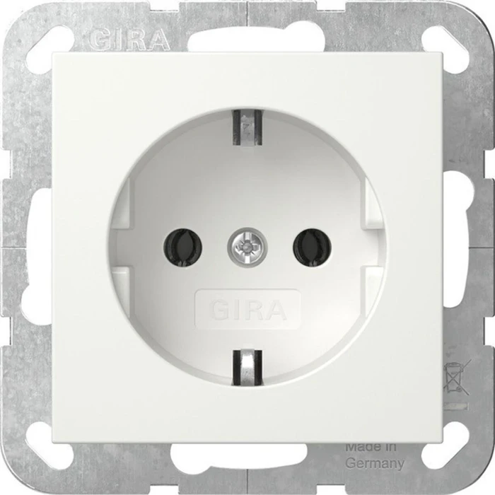 Gira System 55 SCHUKO-Steckdose, reinweiß glänzend