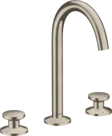 Hansgrohe Axor One 3-Loch Waschbeckenarmatur Select 170 Push-Open Ablaufgarnitur brushed nickel