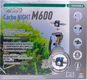Dennerle Carbo NIGHT M600 Komplett-Set, Präzisions-Druckminderer für Mehrweg CO2 Druckflaschen, mit Magnetventil