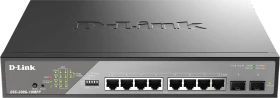 D-Link DSS-200 Surveillance Desktop Gigabit Smart Switch, 8x RJ-45, 2x SFP, 242W PoE++ (DSS-200G-10MPP)