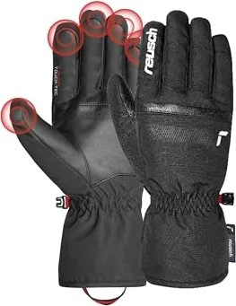 Reusch Winter All Finger Touch Skihandschuhe schwarz/silber