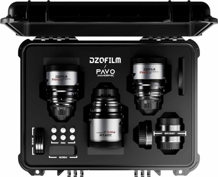 DZOFilm Pavo 2x Anamorphic 32/55/100mm Neutral Flare metric 3-Lens Set für PL